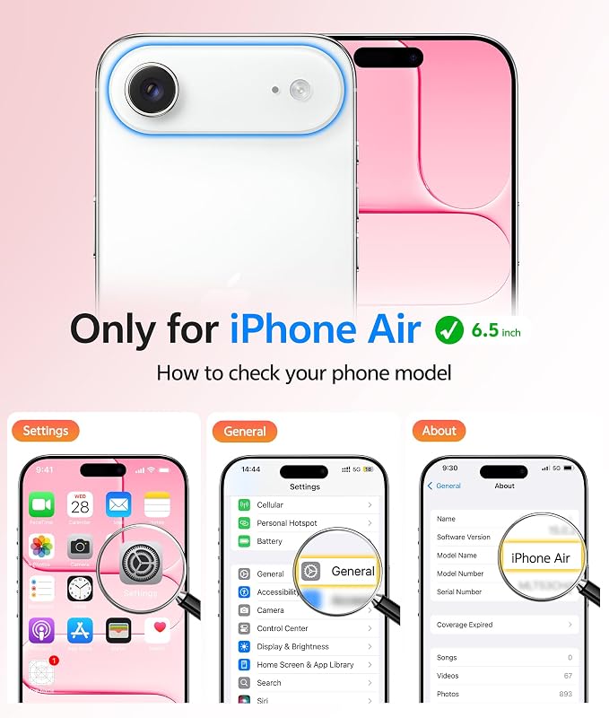 FNTCASE for iPhone Air Case, Fit for Magsafe, with Glass Screen Protector | Full Camera Protection, Translucent Matte, 14FT Military Grade Drop Proof, Shockproof Protective Phone Cover, Light Pink - Image 2