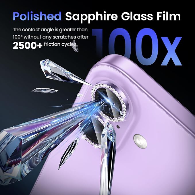 Tensea for iPhone 17 Camera Lens Protector Bling, Camera Screen Cover | Camera Screen Protector, Metal Individual Ring with 9H Tempered Glass for iPhone17, HD Clear, Easy Install, Full Protection - Image 6