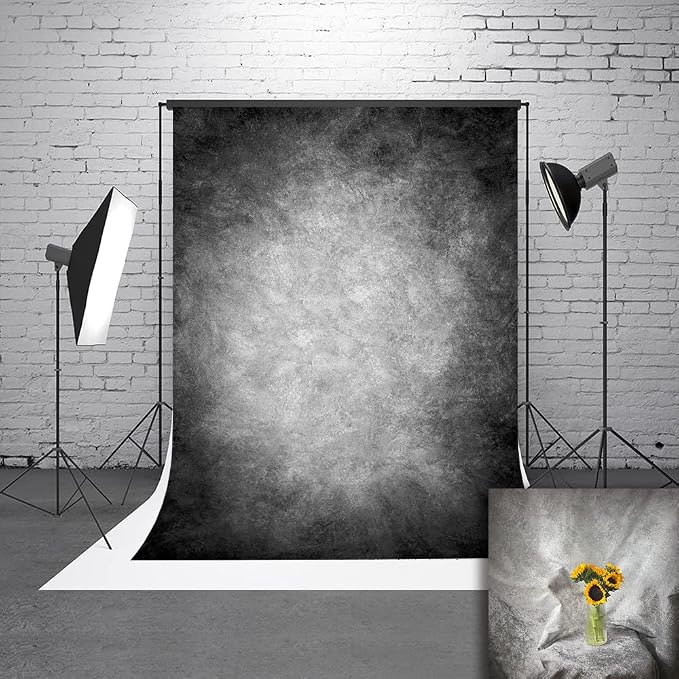 5x7ft Abstract Black Gray Portrait Photography Backdrops Photo Studio Prop Background for Children Adult - Image 2