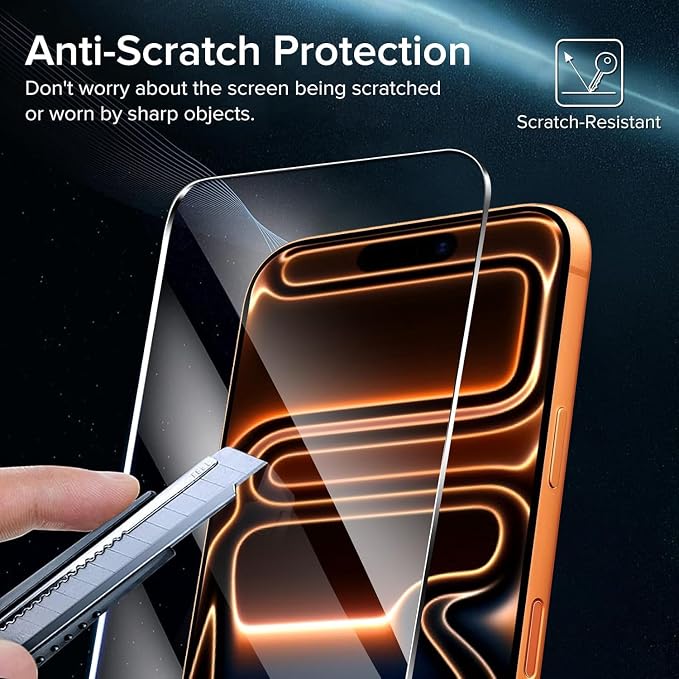 ivoler Screen Protector for iPhone 17 Pro Max 6.9" Tempered Glass 2-Pack | with [Easy Installation Frame], Anti-Scratch Case Friendly Clear HD Film for iPhone 17 Pro Max 6.9 inch - Image 4