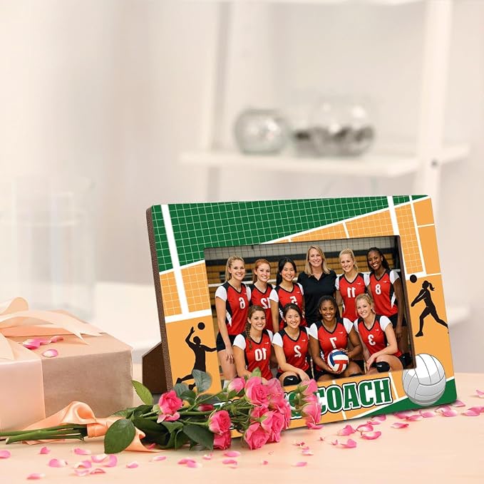 Thanks Coach Photo Frame, Volleyball Picture Frame, Sports Themed Decor Tabletop Display Frames for Players and Coaches, Gift to Volleyball Enthusiasts for 4x6 Inches Photos - Image 4