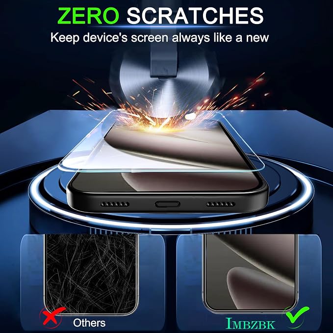 IMBZBK 3 Pack Screen Protector for Google Pixel 10 Pro, Tempered Glass | 9H+ Hardness, Military Grade Shatterproof, Case Friendly, Bubble Free Auto-Dust Removal, with 3 Camera Lens Protectors - Image 4