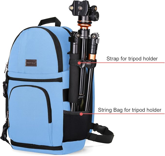 MOSISO Camera Sling Bag, DSLR/SLR/Mirrorless Camera Case Camera Backpack | Shockproof Photography Bag with Tripod Holder&Removable Modular Inserts Compatible with Canon/Nikon/Sony/Fuji, Cerulean Blue - Image 3