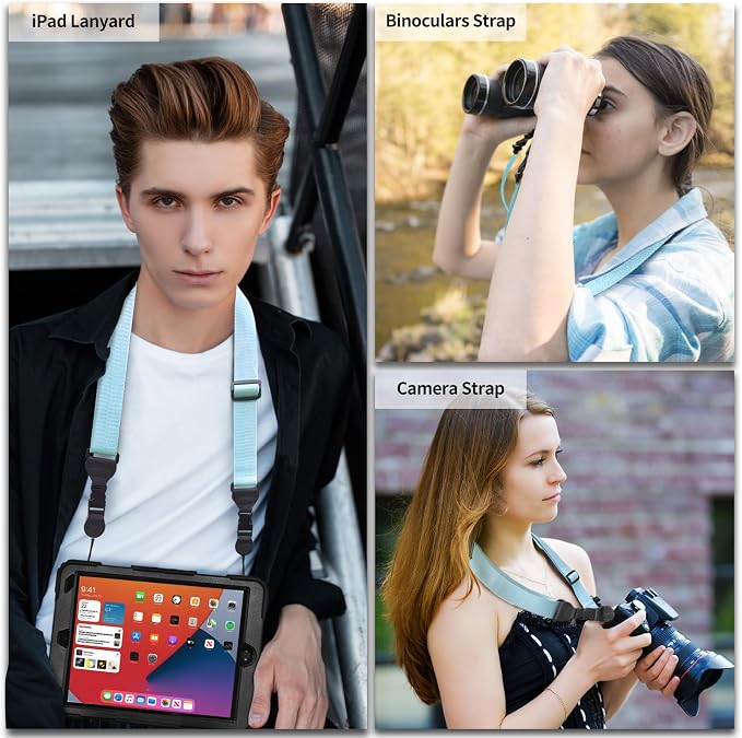 FIEIL Nylon iPad Strap, Adjustable Camera Neck Strap, Comfortable Shoulder Strap for Bags, Cellphone Tablet, Camera, Laptop, Binocular, Luggage Bag (Blue Universal Shoulder Strap) - Image 3