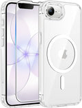 FNTCASE for iPhone 17e/ iPhone 16e Case, Fit for Magsafe, Screen Protector | Anti Yellowing Magnetic Back, 14FT Military Grade Drop Protection, Shockproof Protective Phone Cover, Transparent by FNTCASE