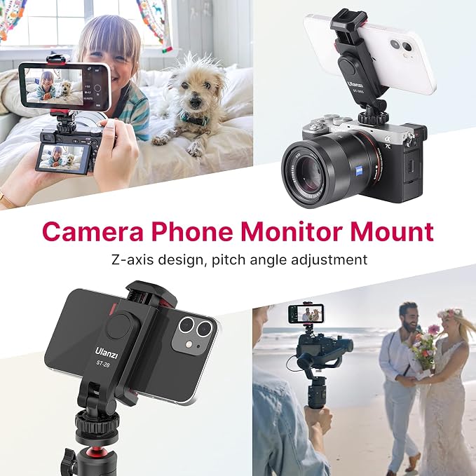ULANZI ST-06S Phone Tripod Mount Holder for iPhone | Camera Hot 2 Cold Shoe Phone Mount Compatible for iPhone Android Sony Canon DJI Ronin S/SC Zhiyun Gimbals - Image 3