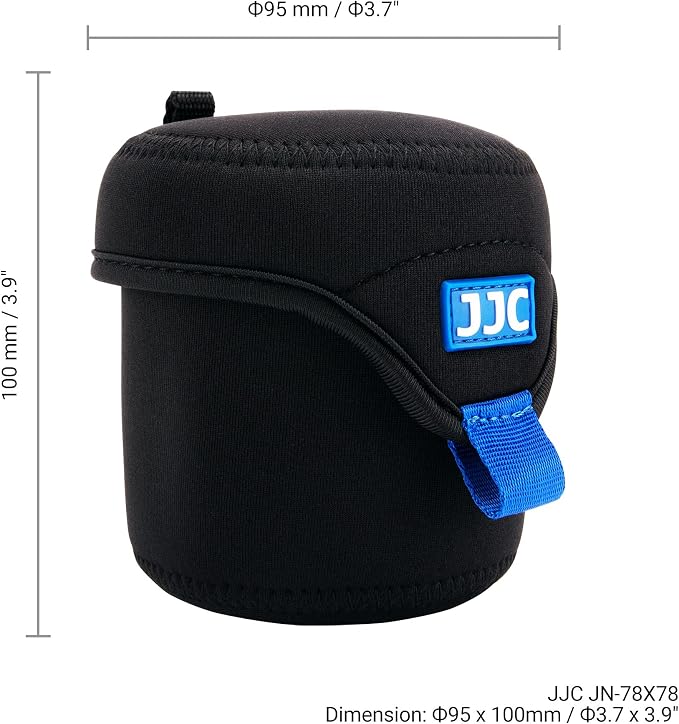 JJC Small Neoprene Camera Lens Pouch Case, Fits Lens up to 3.1 x 3.1inches | Water-Resistnat, Fold Over Closure, Compatible with Sony FE 50mm f/1.8, Canon RF 35mm f/1.8, Fujifilm XF 23mm f/1.4 - Image 6