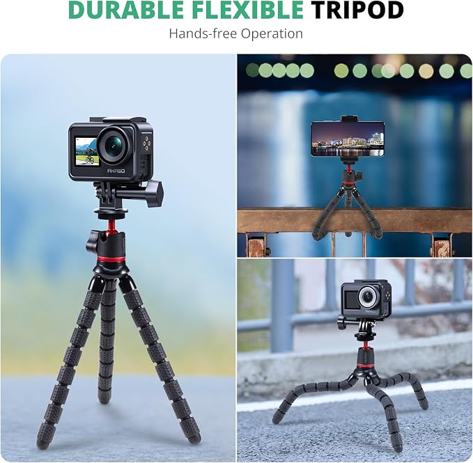 AKASO Flexible Selfie Stick Tripod for Action Camera Shooting Video Vlog | Compatible with AKASO EK7000/Brave 4/EK7000 Pro/Brave 7 LE/Brave 7/GoPro Hero 13/12/11/10/ 9/Max/DJI Osmo Action 5/4/3 - Image 4