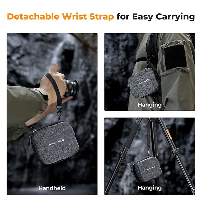 K&F CONCEPT 10 in 1 Lens Filter Case, Filter Bag Up to 95mm | Hard Shell Camera Filter Pouch, Hand Strap, Waterproof, For ND UV CPL Filter, BF01 - Image 4