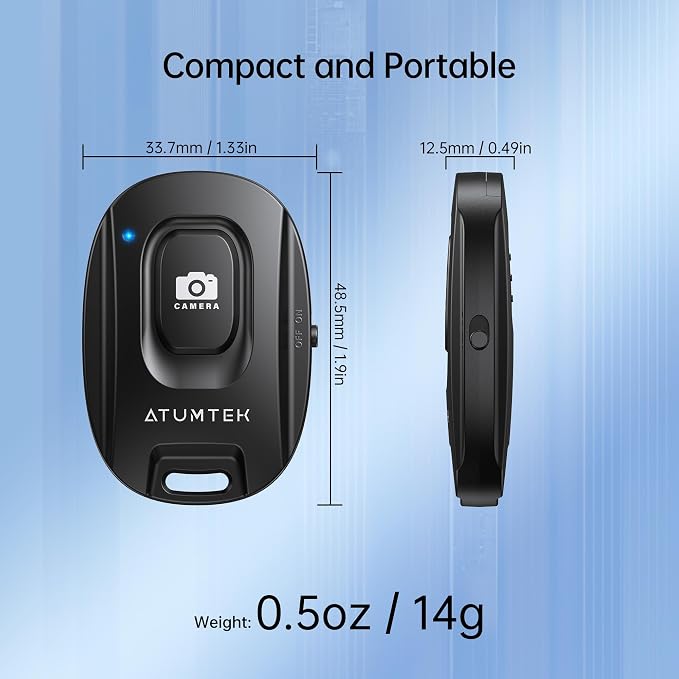 ATUMTEK Camera Remote Shutter for iPhone and Android Smartphones (2 Pack), Wireless Phone Remote Control Selfie Button for Photos and Videos (Bluetooth 5.2), Wrist Strap Included, Black & White - Image 2