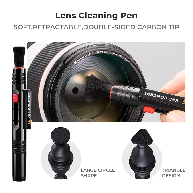 K&F CONCEPT 15-1 Lens Cleaning Kit for DSLR, Phone, Photography Enthusiasts | Strong Blower,Safe Cleaning Solution,Anti-Static Lint-Free Pen,Portable Microfiber Cleaning Cloth Multi Device Use,MK06 - Image 3
