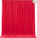 Red Backdrop Curtains 4 Panels-Wrinkle-Free Polyester Photography Drapes Party Photo Backgrounds for Wedding Christmas Photo Backdrops- 16 X10FT (Red) by WishCare