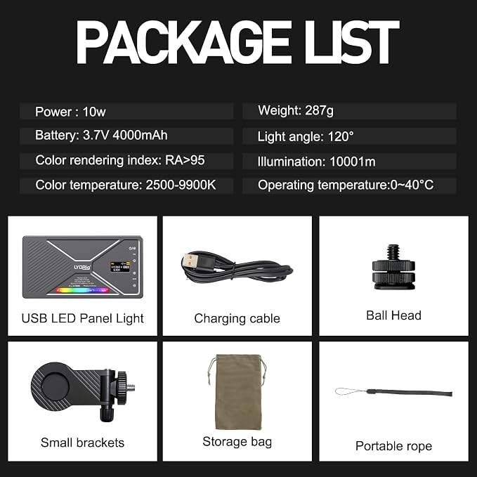 NA225 RGB LED Selfie Light Video Light 10w 225 LEDs 2800K-9900K CRI97+ App Control 4000mAh Rechargeable Clip On Light for Phone Camera Laptop Makeup Vlog Conference - Image 7
