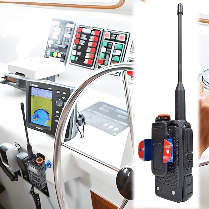 HYS Single Side 2-Way Radio Mount for Cobra Midland HT CB Radio/Speaker Mic | VHF UHF GMRS radio handheld transceivers, lightweight, carry between vehicles,ready to install, installs on any flat surface - Image 5