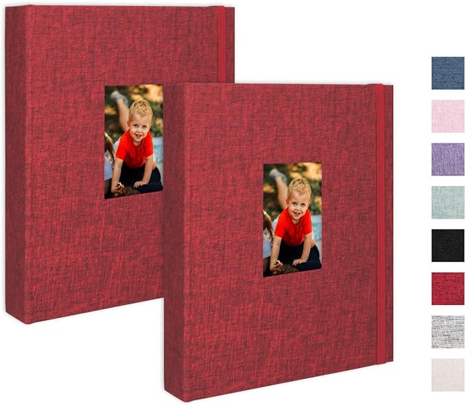 Mini Photo Album (2-Pack) for 2x3" Instax Mini & Polaroid Photos – Each Linen Album Holds 208 Photos by CHERRICH