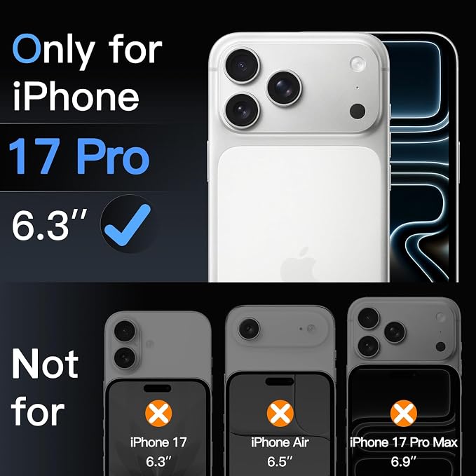 JETech Camera Lens Protector for iPhone 17 Pro, Clear, 3-Pack | 9H Tempered Glass, HD Clear, Anti-Scratch Protection, Night Shot Compatible, Case-Friendly - Image 2