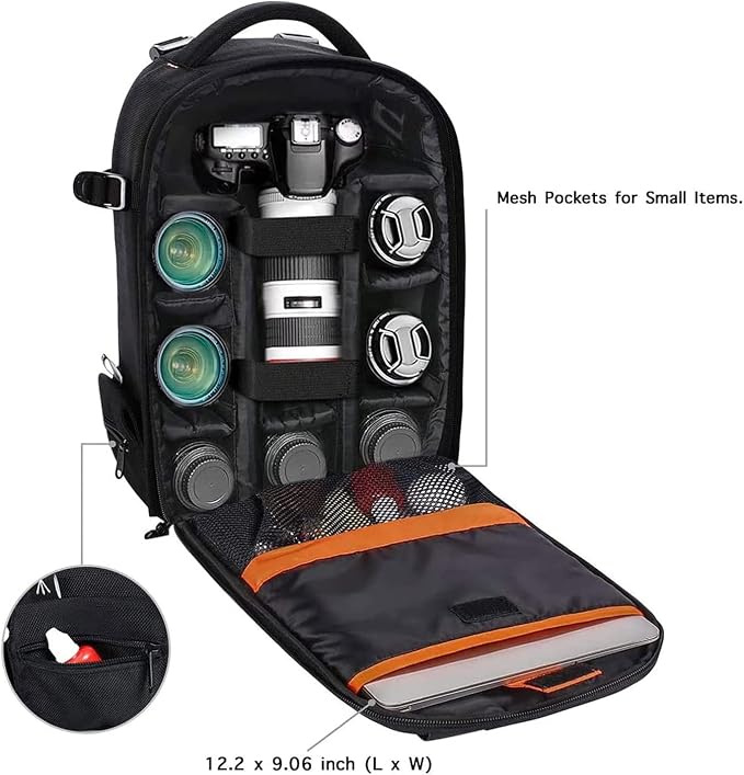 MOSISO Camera Backpack,Photography Backpack Padded Camera Bag, Black | DSLR/SLR/Mirrorless Shockproof Camera Bag with Customized Modular Inserts&Tripod Holder Compatible with Canon,Nikon,Sony - Image 2