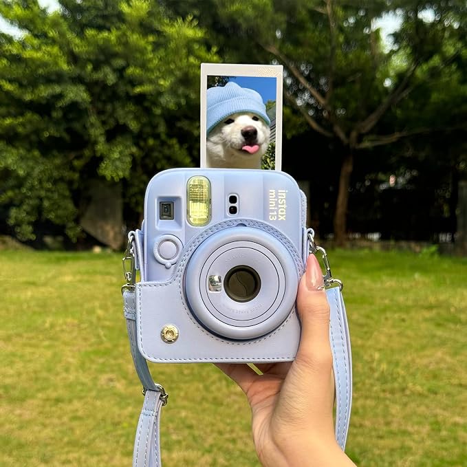 CAIYOULE Camera Case for Fujifilm Instax Mini 13 Instant Film Camera, Blue | Mini 13 Protective Camera Case, PU Leather Camera Crossbody Bag for Instax Mini 13, with Photo Album, Adjustable Strap - Image 7