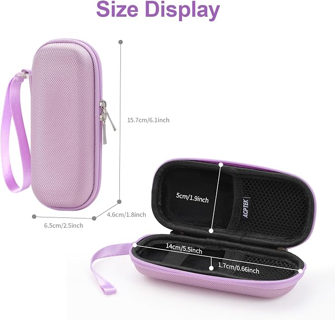 AGPTEK Carrying Case, EVA Zipper Carrying Hard Case Cover for MP3 Players | Storage Holder for Digital Voice Recorders, 3D Printing Pen, USB Cable, Earphones, Memory Cards, U Disk (Purple) - Image 6