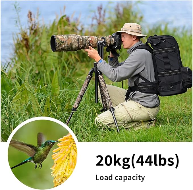 K&F CONCEPT Aluminum Alloy 360 Degree Panoramic Gimbal Tripod Head with 1/4'' Standard Quick Release Plate and Bubble Level,Load Capacity up to 20kg/44lbs | 1/4'' Standard Quick Release Plate, Bubble Level, Load Capacity up to 20kg/44lbs. TG06 - Image 3