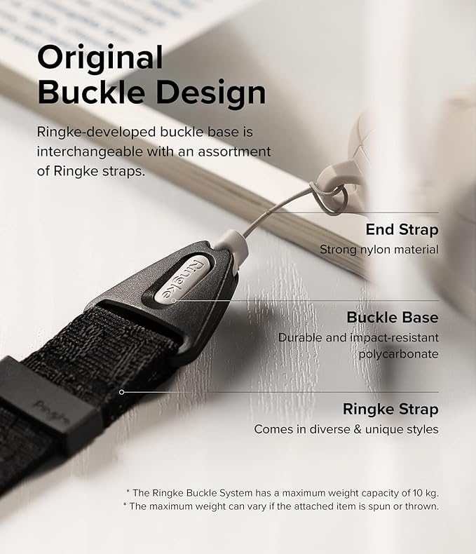 Ringke Phone Lanyard for iPhone 17 Pro Max and Most Smartphones [One-Touch Buckle] Shoulder Strap Adjustable Sturdy Universal Phone Crossbody Neck Lanyard for Travel Essentials - Lettering Black 2 - Image 7