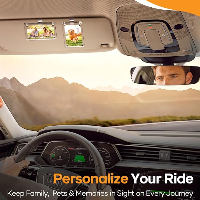 4 Pcs Magnetic Car Picture Holder for Sun Visor – 2.4"x3.5" Clear Acrylic Car Picture Frame, Car Visor Photo Clip for Polaroid Go, Instax Mini & Wallet-Size Photos, Perfect Car Photo Holder as Gifts for Valentine's Day, Christmas & Car Lovers - Image 6