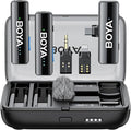 BOYA BOYALINK 2 Wireless Lavalier Microphone for iPhone/Camera/Android/PC | 3-in-1 RX, Mini Lapel Mic, 48kHz 24bit, 1000ft, 30h Use, 2 Level Noise reduction, Clip on Mic with USB-C/Lightning/3.5mm Plug by BOYA