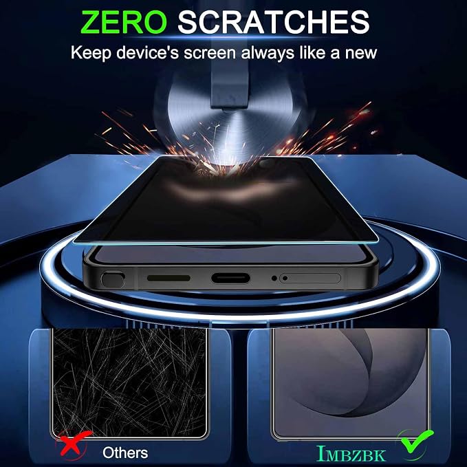 IMBZBK Privacy Screen Protector for Samsung Galaxy S26 Ultra, 3+3 Pack | 25° Anti Spy, 9H+ Tempered Glass, Military Grade Shatterproof, Auto-Dust Removal, Case Friendly, with Camera Lens Protector - Image 8