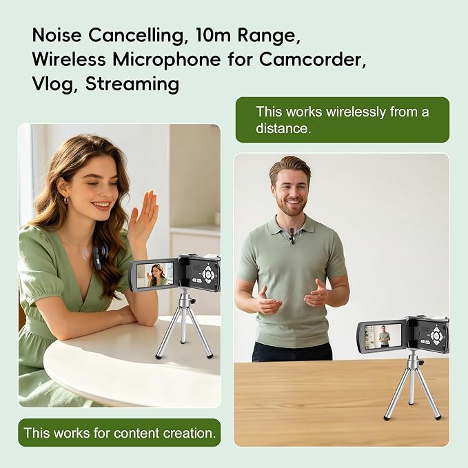 4K Ultra HD Camcorder, Video Camera with Auto/Manual/Fixed Focus, Wireless Lavalier Microphone, Tripod & Remote Control, 3 Inch Touchscreen Vlog Camera for YouTube, Travel & Family Recording - Image 4