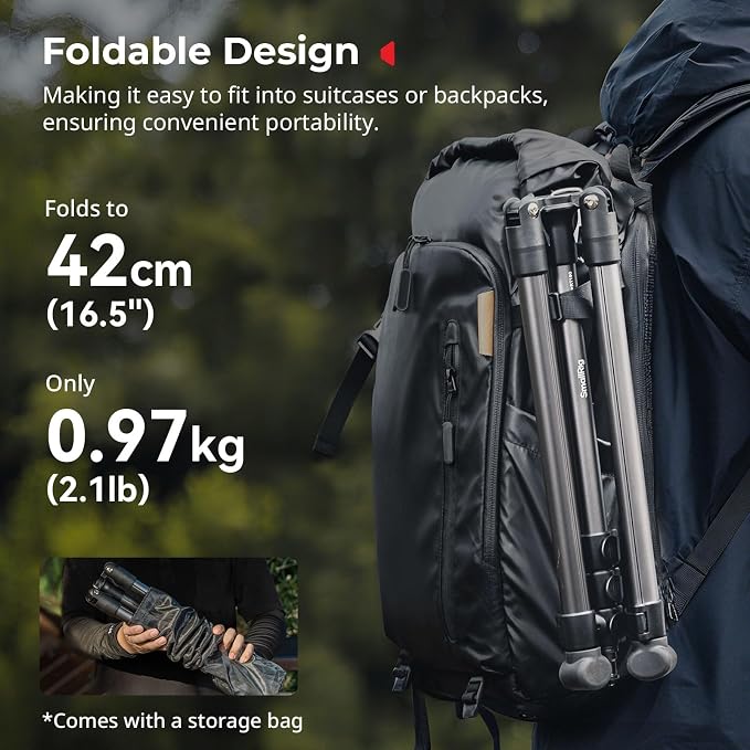 SMALLRIG 74.8"/ 6.23 ft Light Stand Photography, Compact Lighting Tripod | Portable Stand for Softbox, Flash, Ring Light, LED Video Lights, COB Light, Max Load 8.8lbs - 5475 - Image 3