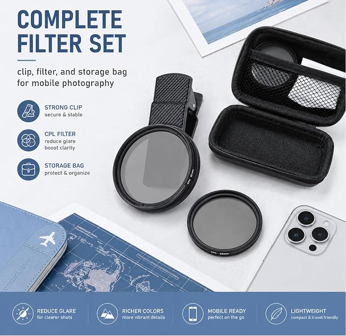 Cpl Filter iPhone,Polarized Lens for iPhone,iPhone Polarizing Filter,Polarizing Lens,Premium 52mm Cpl Filter,Widely Compatibility,for iPhone, Samsung Galaxy, and Google Pixel - Image 6