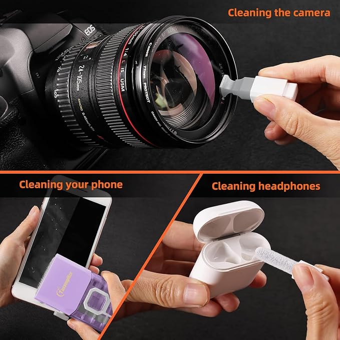 All-in-1 Keyboard Cleaner Laptop Cleaning Kit,Computer Screen-Safe Tools | MacBook iPad iPhone,Electronics Brush Tool for PC Camera Lens Earbuds,Deep Cleaning Spray Cloth, High-Density Soft Brush - Image 5