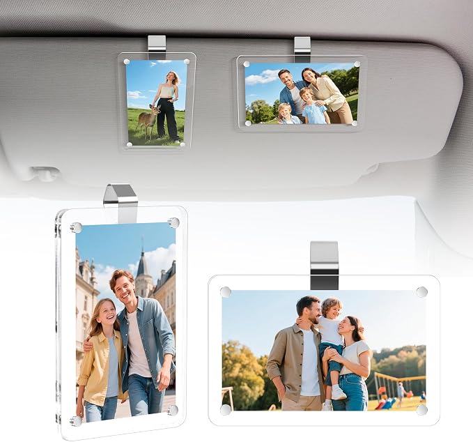 Personalized Gifts for Husband Dad Boyfriend - 1pcs Car Picture Holder Clear Acrylic Magnetic Car Visor Photo Clip 3.5 x 2.4 inch - Perfect Car Accessories by Unknown