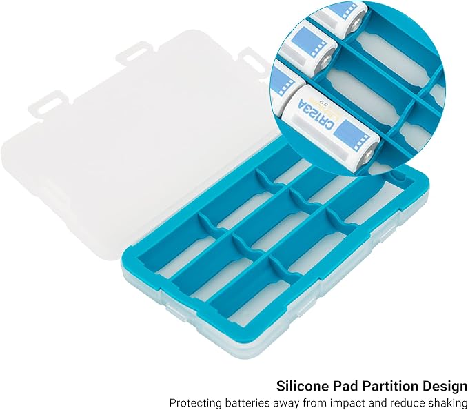 JJC CR123 CR123A Battery Case for 9x CR123 / CR123A / CR17345 / CR16340,Water-Resistant & Shockproof, CR123 CR123A Battery Storage,PP Shell Easy to Carry | Water-Resistant & Shockproof, CR123 CR123A Battery Storage Container Organizer Box, PP Shell Eas... - Image 3
