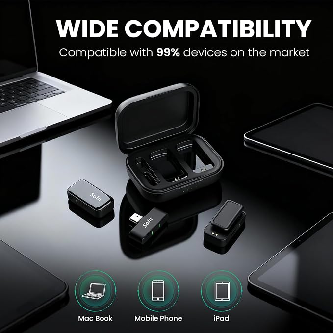 PocketGo Wireless Lavalier Microphone for iPhone, Phone, Vlog, YouTube | AI Noise Cancellation, 30H Battery Life, Portable Design, Plug & Play, Built for TikTok & YouTube Vlogs, Lapel Microphones - Image 7