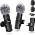 Wireless Mini Microphone for iPhone/Android:Lapel Microphone for Video Recording,Plug and Play,Live Streaming and Podcasting-Textured Black by Unknown