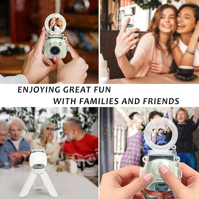 Protective Clear Case and Mini Tripod Kit Fits Fujifilm Instax PAL | for Instax Pal Hard Cover Camera Case with Selfie Mirror and White Stand Accessories Bundle - Image 7