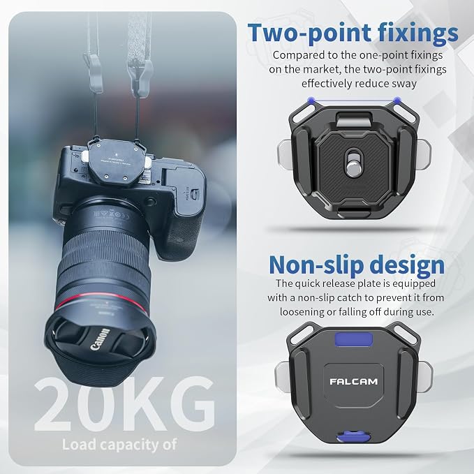 FALCAM F38 Camera Strap Quick Release Kit | Camera Holder for Neck/Shoulder Strap, Plate and Base - Image 4