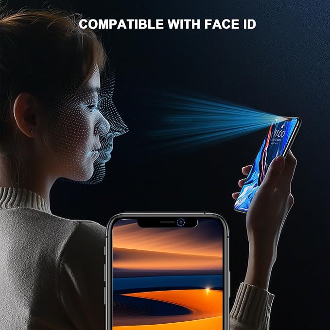2+2 Pack Privacy Screen Protector for iPhone 15 Pro, 6.1 Inch | Camera Lens Protector, Tempered Full Screen Glass, Anti-Spy, Bubble Free, Case Friendly - Image 3