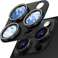 Camera Lens Protector for iPhone 16/15/14 Pro Max & 16/15/14 Pro | Black Diamond, Aluminum Alloy, 9H+ Glass Camera Cover, Nano Reinforced Adhesive, Anti-Drop, Anti-Scratch, Case Friendly by WumigooProducts