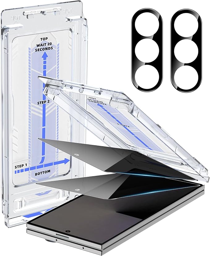 for Samsung Galaxy Z Fold 7 Privacy Screen Protector With Lens Protection Film,9H Hardness Anti-Scratch Tempered Glass, Case Friendly,(2+2 pack) by Suttkue