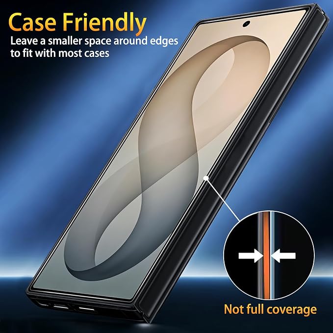SiHPuoy Tempered Glass Screen Protector for Samsung Galaxy Z Fold 8 Ultra | 3 Pack, 9H+ Hardness, Military Grade Shatterproof, Auto-Dust Removal Bubble Free, Case Friendly, with Camera Lens Protectors - Image 7