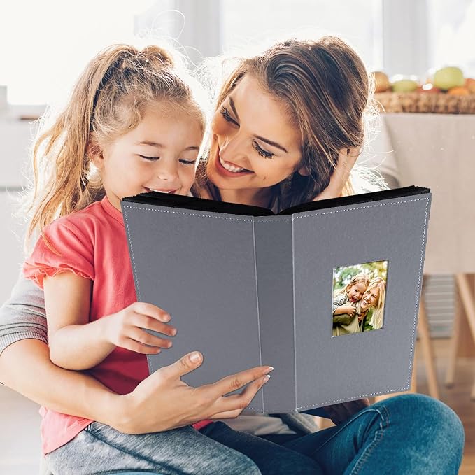 Ywlake Photo Album 4x6 300 Pockets, Leather Photo Albums Holds 300 Horizontal Only Pictures Grey - Image 6