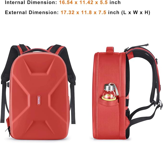 MOSISO Camera Backpack, DSLR/SLR/Mirrorless Photography Camera Bag | 15-16 inch Waterproof Hardshell Case with Tripod Holder&Laptop Compartment Compatible with Canon/Nikon/Sony, Red - Image 7
