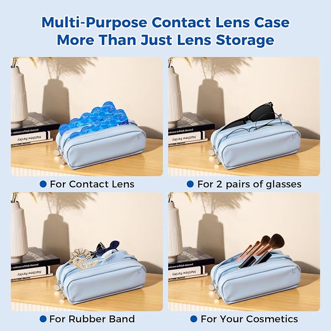 Daily Contact Lens Organizer Case – Waterproof Contact Lens Case for Travel or Home, Portable Contact Case with Clearly Labeled R & L for Disposable Lenses, Holds Up to 60 Disposable Lenses - Image 5