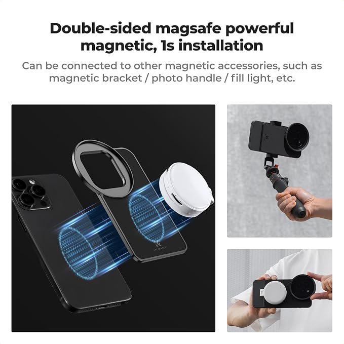 K&F CONCEPT 6.7inch Lens Filter Mount Adapter with 67mm ND2-32 Filter | Magnetic, Compatible with iPhone 16/15/14/13/12 Pro Max, 16/15/14 Plus, FA201 - Image 5