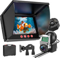 Underwater Fishing Camera,1080P Portable Fish Finder with 5" Waterproof IPS Screen,220° Ultra-Wide Ice Fishing Camera with 12 IR LED Night Vision,10000mAh Battery&100FT Cable for Boat, Lake & Kayak by bestecct