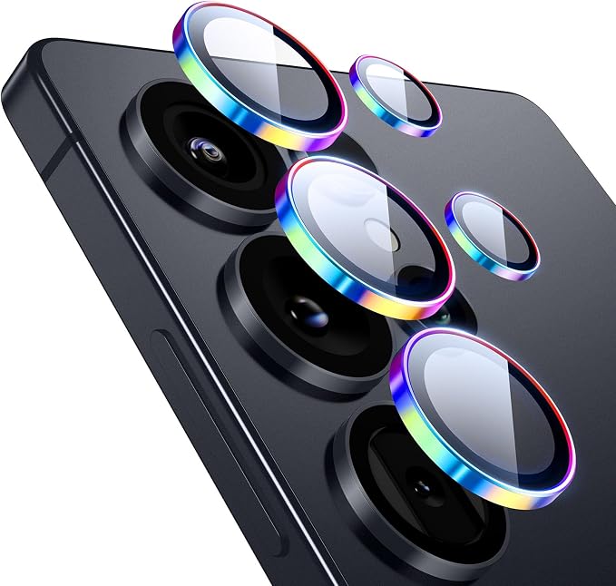 ESR for Samsung Galaxy S25 Ultra Camera Lens Protector, 1 Pack, Chromatic | Individual Camera Cover, 9H Tempered Glass, Original Camera Clarity, Scratch-Resistant, Case Friendly by Unknown