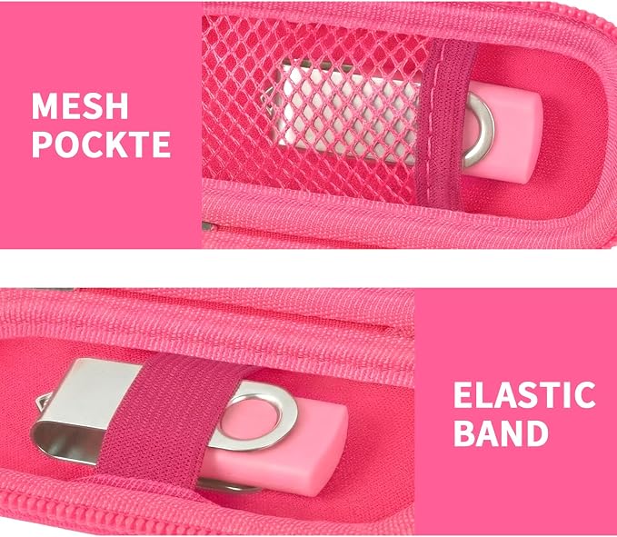 USB Flash Drive Case, SD Card/Thumb Drive/Memory Cards Holder, Bag Only | SDXC/SDHC Storage, Electronic Accessories Organizer for SanDisk / for Samsung, for Students/IT/Office/School/Travel, RoseRed - Image 4