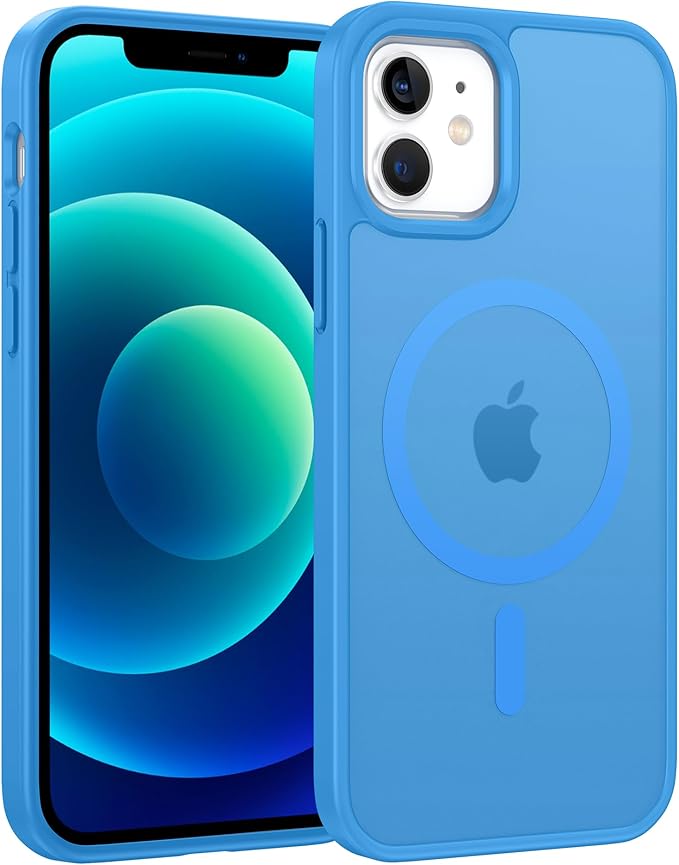 FNTCASE for iPhone 12/iPhone 12 Pro Case Ice Blue: Fit for MagSafe | Translucent Magnetic Camera Protection Slim Cases, 14FT Military Grade Drop Tested, Matte Shockproof Cover by FNTCASE